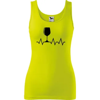 Dámské oblečení Dámské tílko s potiskem Tep srdce víno Velikost: XL, Barva: Limetková
