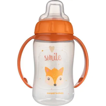 Kojenecká láhev Canpol babies Hrneček tréninkový Cute Animals se silikonovým pítkem 320 ml Liška