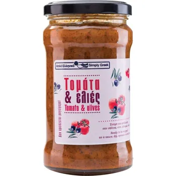 Rostlinná pomazánka Simply Greek | Rajčatová omáčka s olivami ideální na pizzu, do těstovin, na chléb - 280 g