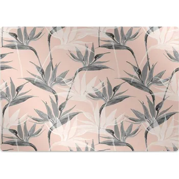 Podložka pod nábytek Podložka pod židli Černé a bílé květy