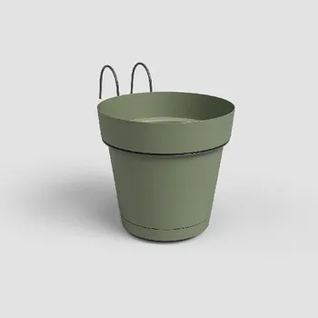Květináč Květináč CAPRI, závěsný, na balkon, 20cm, plast, zelená|ASH GREEN|Artevasi