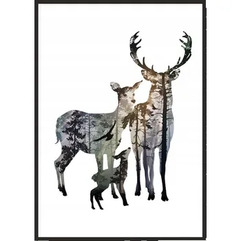 Obraz OBRAZ PLAKÁT V RÁMU 33x43 cm Jelení P1734