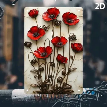 Plechová cedule BAF VINTAGE plechová cedule 2D - MÁKY 30 X 20 cm