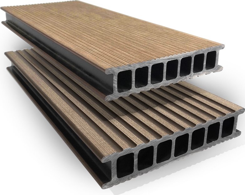 Deceuninck Prkno terasové dřevoplastové Twinson Terrace , vlašský ořech (28 x 140 x 6000mm)