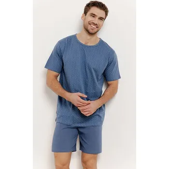Pánské pyžamo Krátké pánské pyžamo Nick modré L