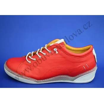 Dámské tenisky Obuv dámská SAFE STEP 18403 RED/WHITE (Dámská kožená tenisková obuv)