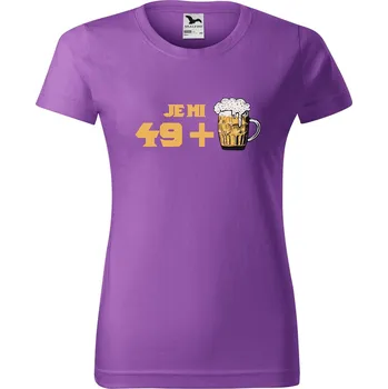 DOBRÝ TRIKO Dámské tričko s potiskem 49 + pivo Barva: Fialová, Velikost: XL