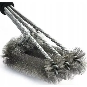 Příslušenství pro gril Kartáč na gril 45 cm (Ocelový trojitý kartáč pro čistění drátěného roštu grilu)