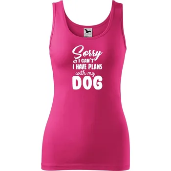 Dámské tílko s potiskem Sorry plans with dog Velikost: XS, Barva: Purpurová