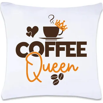 Dekorativní polštářek Dekorační polštář s potiskem 40 x 40 cm Coffee queen Oboustranný tisk: NE
