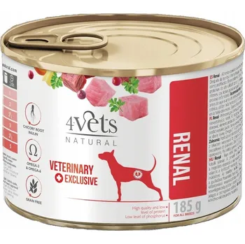 Krmivo pro psa 4Vets Natural Renal Veterinární Vlhké krmivo pro psy s onemocněním ledvin 185 g