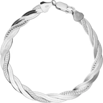 Náramek Bealio BEALIO Stříbrný náramek PLETENÝ 6 mm Délka náramku: 19 cm 03-04256-1405