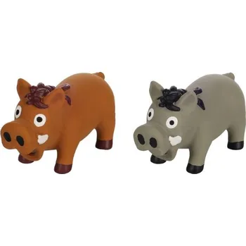 Hračka pro psa Pískací latexová hračka pro psy divočák Flamingo - Šedá