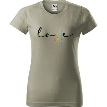 Dámské tričko Dámské tričko LGBT love Barva trička: Světlá khaki - 28, Velikost: XS