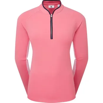 Dámské tričko FootJoy 1/4 Zip LS Sun Protection dámské tričko, pink lemonade dámské, S