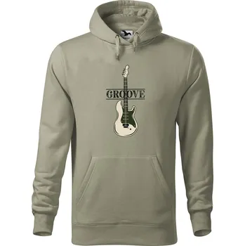 Pánská mikina Pánská mikina s potiskem Baskytara Velikost (muž): XL, Vyberte barvu: Světlá khaki