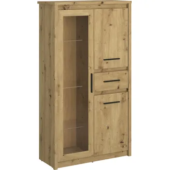 Komoda Nízká vitrína 2D1W1S, dub artisan, 85,6x36,2x153 cm, AIRON