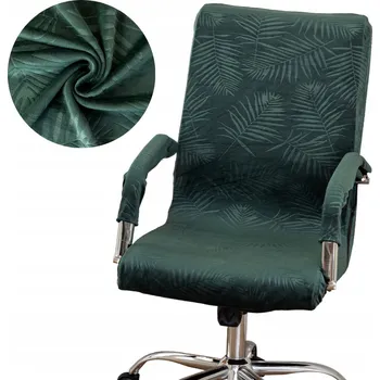 POTAH NA OTOČNÉ KŘESLO ŽIDLI VELUR LISOVANÉ PALMOVÉ LISTY ZELENÝ