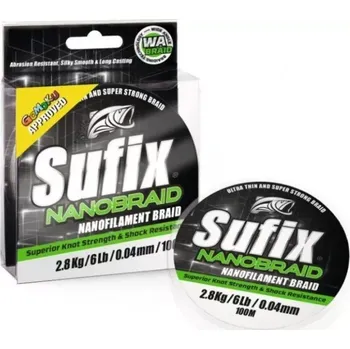 SUFIX Šňůra Nano Braid 0,04 mm / 2,8 kg / 100 m / zelená (SUFIX Nano Braid 0,04 mm / 2,8 kg / 100 m / zelená)