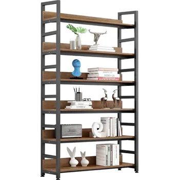 Obývací stěna Regál, dub tmavý/černá, JANEL TYP 2