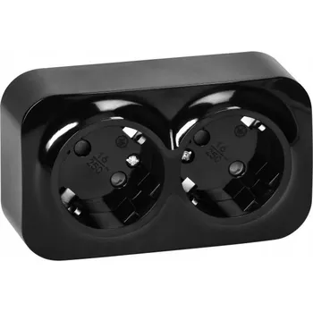 Elektrická zásuvka Černá nástěnná Elektrická Zásuvka Orno