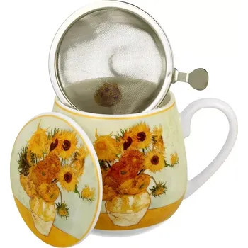 Porcelánový hrnek Van Gogh Slunečnice s infuzérem 430 ml vícebarevný