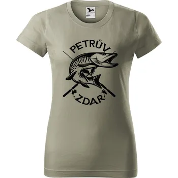 Dámské tričko Dámské tričko s potiskem Petrův zdar Barva trička: Světlá khaki - 28, Velikost: M