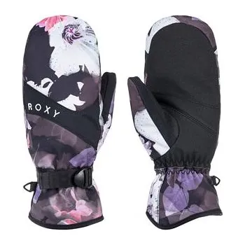 Rukavice Roxy dámské zimní rukavice Jetty Mitt True Black Blurry Flower | Černá | Velikost M