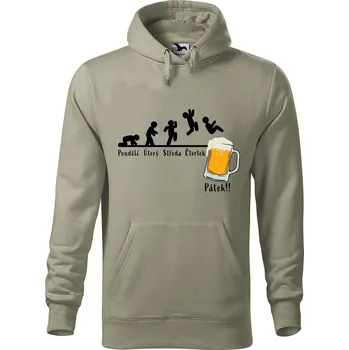 Pánská mikina Pánská mikina s potiskem Týden Velikost (muž): L, Vyberte barvu: Světlá khaki