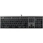 A4tech FX60, kancelářská klávesnice s bílým podsvícením, USB, CZ, šedá