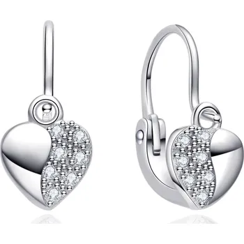 Náušnice NUBIS® Dětské stříbrné náušnice srdíčka - NB-3063