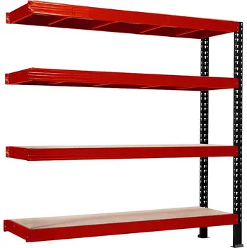 regál Přístavek k regálu Trestles RNC 2000x1800x600, nosnost 3200 kg, 4 police Barva: červeno-černá