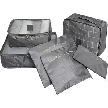 Organizér oblečení Cestovní organizéry 6 kusů BQ28G (Velká sada cestovních organizérů v šedém provedení - 6 kusů v balení)