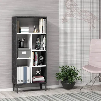 Komoda LOUDEN regál na nožičkách, antracit / bílá