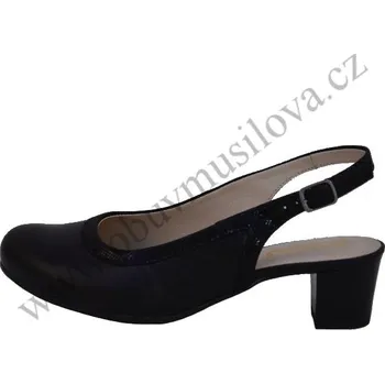 Dámské sandále Obuv dámská PESCO 1631 černá (Dámská kožená obuv na podpatku)