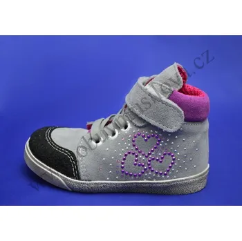 Dětská treková obuv Obuv kotníčková JONAP J050/S/Srdce šedá/růžová (Dětská kotníková obuv)