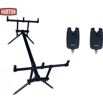 Rybářský prut Akce Rod Pod Harton Black Stabil + 2x Hlásič Sellior FA-21