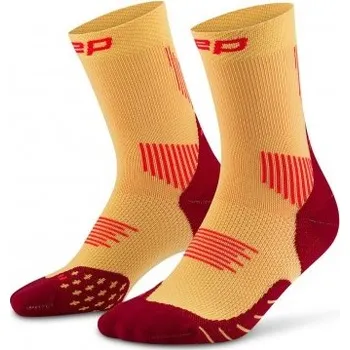 Sportovní oblečení CEP pánské běžecké kompresní vysoké ponožky 5.0 - marigold/burgundy Velikost: IV (Vel. chodidla 42-45)