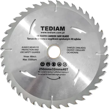 Pilový kotouč Vidiový kotouč pro řezání dřeva TEDIAM 250x32 60T