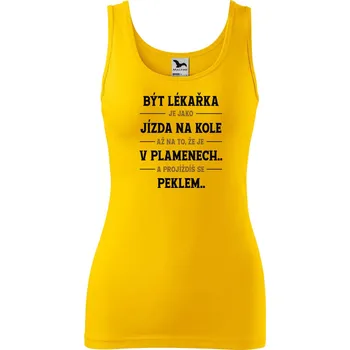 Dámské tílko s potiskem Být lékařka Velikost: L, Barva: Žlutá