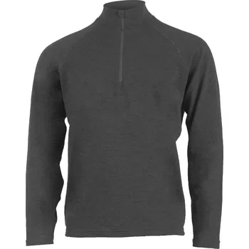 HONOS pánské vlněné merino triko se zipem - Šedá 8160 / L / Šedá