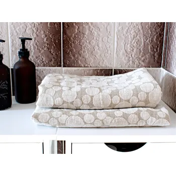 Ručník Snový svět Plátěný lněný ručník - dešťové kapky Rozměr: 70 x 110 cm