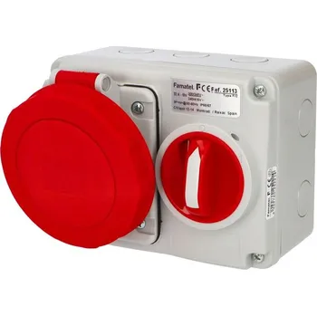 Elektrická zásuvka FAMATEL Zásuvka 32A/400V 5-pól IP67 blok. 6h 25113