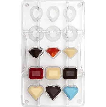 Forma na pečení Decora polykarbonátová forma na čokoládu Diamanty