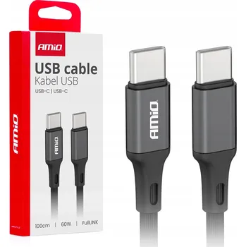 Datový kabel Kabel Amio USB typ C - USB typ C 1 m černý