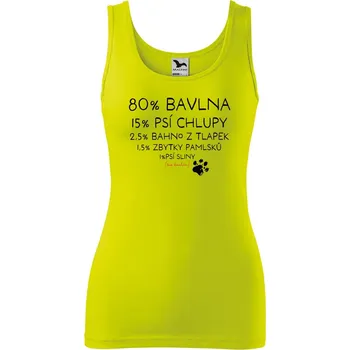 Dámské tílko s potiskem Bavlna, chlupy, bahno Velikost: XS, Barva: Limetková