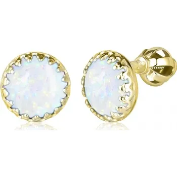 Náušnice Luxur, Peckové náušnice Marisol, žluté zlato a světlé opály, 585-52-3-0530.0Z00.0.00.161.05