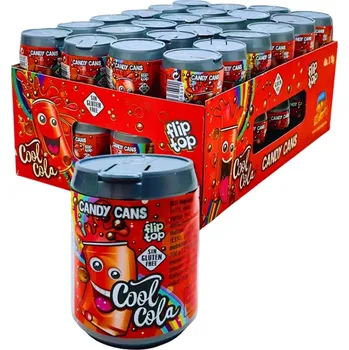 Cukrovinka MINI plechovka s bonbony COOL COLA 10 g - ovocný drops - balení 48 ks (container candy / cola candy)