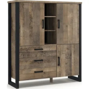 Obývací stěna Regál široký BARDARO 3D3S dub grange/černá