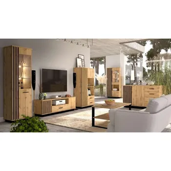 Obývací pokoj Dolmar Obývací stěna Lamelo sestava 1 LED osvětlení: Bez LED osvětlení